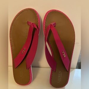 NWOT Pink Ralph Lauren Flip Flops